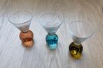 vintage shot glaasjes met gekleurde voet en dienblad, Verzamelen, Glas en Borrelglaasjes, Ophalen of Verzenden, Zo goed als nieuw