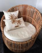 2 kussen hoezen Bali met palmboom nieuw kussenhoes, Verzenden, Nieuw, Beige, Vierkant