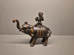 Antieke Bronzen Olifant met kind, Antiek en Kunst, Ophalen of Verzenden