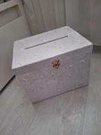 Luxe witte enveloppendoos van fluweel met parels Nieuw, Verzenden, Zo goed als nieuw, Versiering, Geboorte of Huwelijk