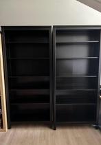 Twee zwartbruine Hemnes boekenkasten, Huis en Inrichting, Kasten | Roldeurkasten en Archiefkasten, 50 tot 100 cm, 25 tot 50 cm
