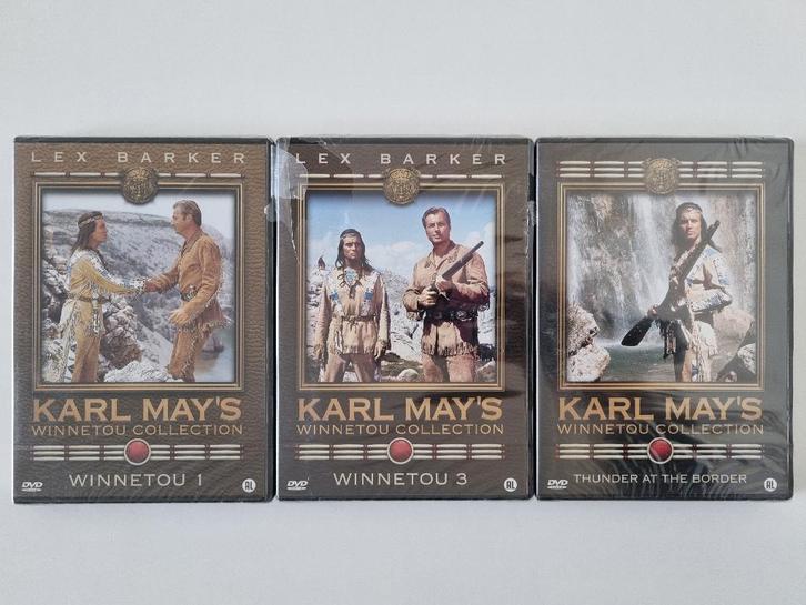 Karl May's Winnetou Collection 1+3+Thunder at Border-Geseald, Cd's en Dvd's, Dvd's | Klassiekers, Nieuw in verpakking, Overige genres