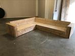 SALE Steigerhout hoekbank 250x300 cm SHOWROOM MODEL., Ophalen, Zo goed als nieuw, Steigerhout