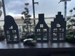 Drie metalen huisjes €30,00, Diversen, Kerst, Ophalen of Verzenden, Zo goed als nieuw