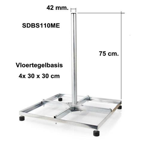 Tegelstatief 30 x 30 cm. voor schotels t/m 80 cm., Telecommunicatie, Antennes en Masten, Zo goed als nieuw, Toebehoren, Ophalen