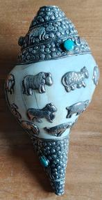 Tibetaanse Shania Schelp (shankha) met Zilveren Details, Ophalen of Verzenden