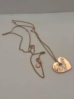 Rosé Gouden Hart Ketting - Lange Ketting, Nieuw, Ophalen of Verzenden, Roze, Overige materialen