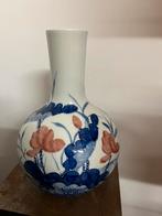 Chinees porseleinen vaas, blauw/wit/roze, Ophalen of Verzenden