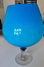 Grote blauwe vaas decoratie, Huis en Inrichting, Woonaccessoires | Vazen, Ophalen, Blauw, Minder dan 50 cm, Glas