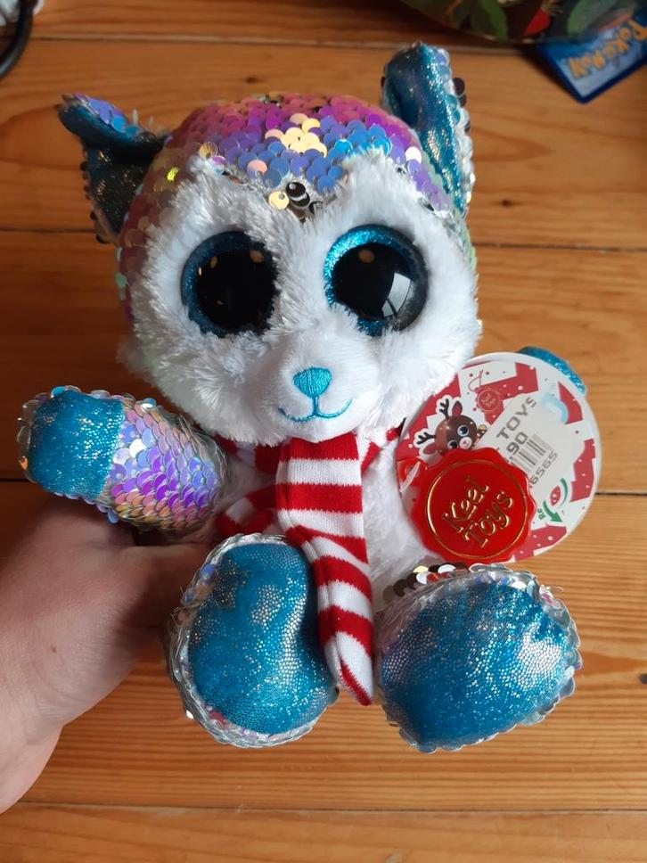 Leuke gliter katje die de glitsers om draaien, Kinderen en Baby's, Speelgoed | Knuffels en Pluche, Zo goed als nieuw, Poes, Ophalen