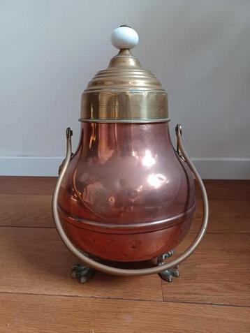 Elegante koperen ketel 35cm hoog x 21cm rond doorsnee beschikbaar voor biedingen