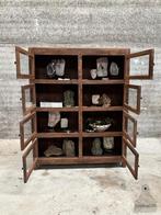 Antieke houten vitrinekast, 8 glazen deuren prachtige patina, Antiek, Gebruikt, 100 tot 150 cm, Ophalen of Verzenden