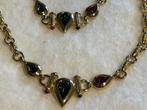 Set vergulde armband en ketting, met strass, merk Angel, Ophalen, Overige materialen, Overige typen, Verguld