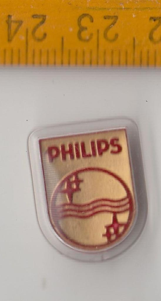 Philips Radio Logo embleem schildje plastic, Antiek en Kunst, Antiek | Tv's en Audio, Ophalen of Verzenden