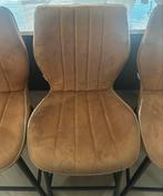 Stoelen en Poefen Set - Bar, Eetkamer & Salon de Bommel, Huis en Inrichting, Stoelen, Ophalen, Gebruikt, Bruin, Stof