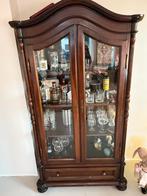Antieke vitrine kast met glazen deuren, Ophalen of Verzenden
