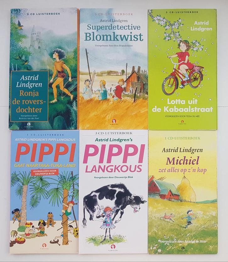 6x Luisterboek Astrid Lindgren oa. Pippi, Lotta, Michiel, Boeken, Luisterboeken, Cd, Kind, Ophalen of Verzenden