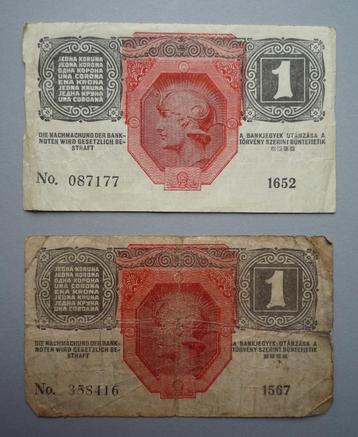 2x Deutschösterreich 1 Krone 1916 beschikbaar voor biedingen