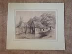 Tekening watermolen in bos met beekje 1875, zonder signatuur, Verzenden