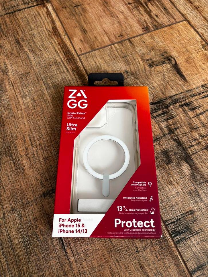 ZAGG Crystal Palace MagSafe iPhone 13/14/15 Transparant, Telecommunicatie, Mobiele telefoons | Hoesjes en Frontjes | Apple iPhone