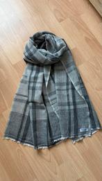 Nieuwe 100% Kasjmier Sjaal Grijs Ruit 70x180cm Nepal, Ophalen of Verzenden, Nieuw, Sjaal