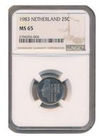 Nederland 25 cent 1983 MS 65 in slab
