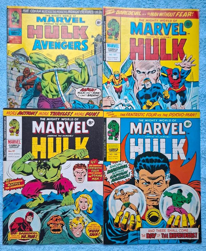VINTAGE UK MARVEL. 5 EURO PER STUK. AVENGERS, FF, HULK X-MEN, Boeken, Strips | Comics, Zo goed als nieuw, Meerdere comics, Amerika