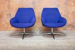 Als NIEUW! 2 paarse stoffen Topform design draaifauteuils