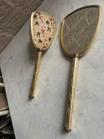 Vintage Gouden Borstel & Spiegel Set, Ophalen of Verzenden, Overige vormen, Minder dan 50 cm, Minder dan 100 cm