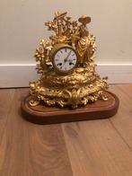 Antieke vergulde pendule met figuur, Ophalen of Verzenden