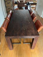 Oude Teakhouten Eettafel, Huis en Inrichting, Tafels | Eettafels, Ophalen, Gebruikt, 100 tot 150 cm, Teakhout