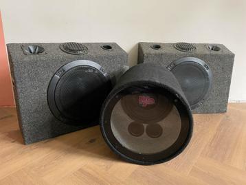 Kofferbak Speaker Set - 2x 3 weg boxen en Pyle subwoofer. beschikbaar voor biedingen