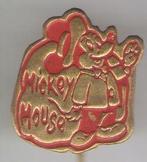 Mickey Mouse rood op koper stripfiguur speldje ( S_115 ), Verzenden, Nieuw, Figuurtje, Speldje of Pin
