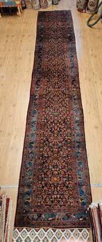 Vintage handgeknoopt perzisch tapijt loper malayer 507x84, Info@SlatsAntiek.nl, Crème, Perzisch, Antiek