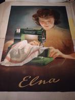 Elna naaimachines.  Reclame affiche, Verzamelen, Posters, Rechthoekig Staand, Ophalen of Verzenden, Zo goed als nieuw, A1 t/m A3