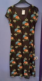 King Louie jurk zwart met blauw oranje bloemen mt M-L 48136