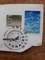 Poststempel 1e KLM vlucht Amsterdam Bonaire vliegtuig, Postzegels en Munten, Postzegels | Nederland, Verzenden, Gestempeld