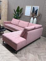 ZGAN Hippe Microleer Hoekbank - Roze - 280 x 210, 250 tot 300 cm, -, -, Zo goed als nieuw