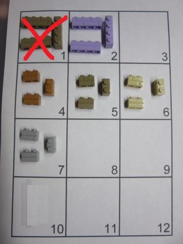 L607 LEGO NIEUW BAKSTEEN, METSELWERKPROFIEL STEEN 1x2 en 1x4 beschikbaar voor biedingen