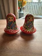 Tweetal prachtige antieke houten roly-poly-pop of tuimelaar, Antiek en Kunst, Ophalen of Verzenden