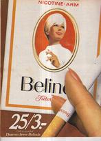Retro reclame 1982 Belinda sigaretten de nicotine arme, Overige typen, Ophalen of Verzenden