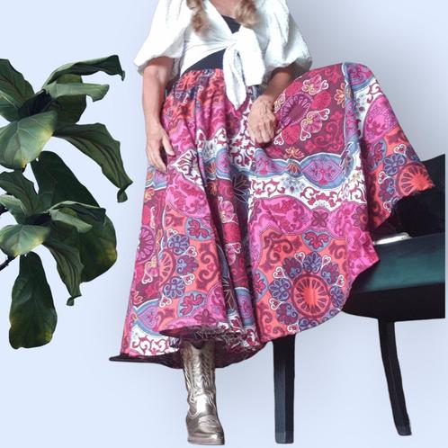 Geweldige swing of cirkelrok recycled materiaal mt 38/44, Kleding | Dames, Rokken, Nieuw, Maat 38/40 (M), Overige kleuren, Onder de knie