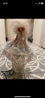 Antieke Poppen Schemerlamp met Kant, Huis en Inrichting, Lampen | Tafellampen, Ophalen of Verzenden, Gebruikt, Stof