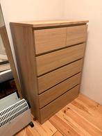 IKEA Malm ladekast eiken - 81x124x48,5cm, Ophalen, 5 laden of meer, 100 tot 150 cm, Eikenhout