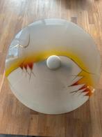 Retro Plafonnière met Frisse Kleuren, Huis en Inrichting, Lampen | Plafondlampen, Ophalen of Verzenden, Gebruikt, Glas