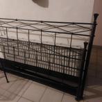 Stalen 2 persoons bed 180x200, Ophalen, Zwart, Tweepersoons, 180 cm