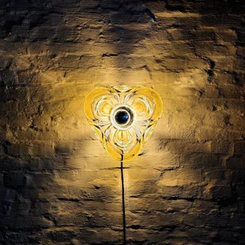 Vintage Walther Art glazen wandlamp. beschikbaar voor biedingen