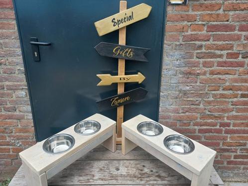 Steigerhout steigerhouten voerbakken houder, Dieren en Toebehoren, Hondenvoerbakken en Drinkbakken, Ophalen of Verzenden