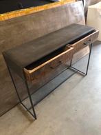 Nieuwe Houten Haltafel met Metalen Onderstel, Ophalen, 100 tot 150 cm, ., Nieuw