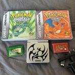 Nintendo GBA SP + Pokemon Emerald en FireRed + Plastic Cases, Avontuur en Actie, Gebruikt, 1 speler, Ophalen of Verzenden